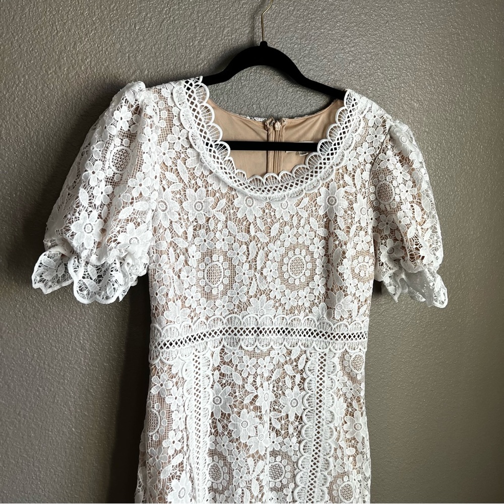 Just Me White Lace Dress - Picture 3 of 11